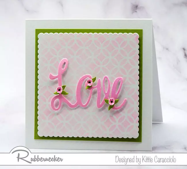 Script word dies can make a big impression on a clean and simple card front.  Come see how I use mounting tape to pop up large die cut words on my cards.