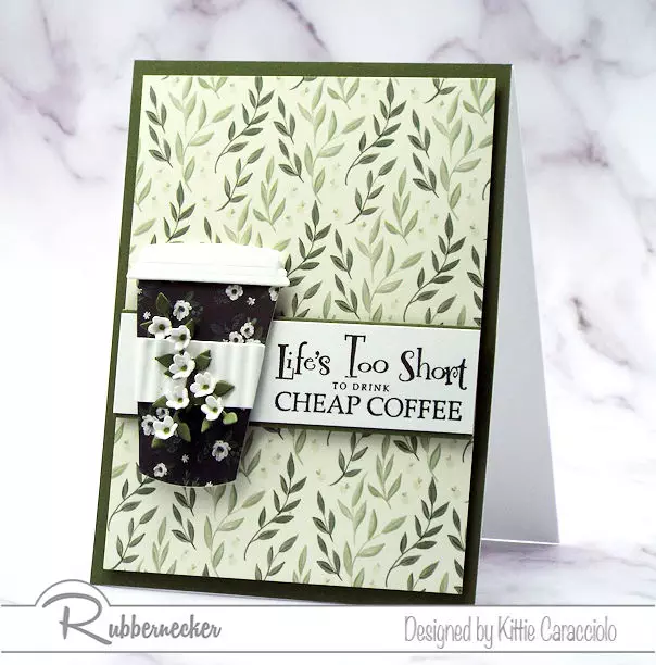 This coffee cup card and sentiment are fun to pair together on a greeting card for a coffee drinker. Come see the products used for this fun card.