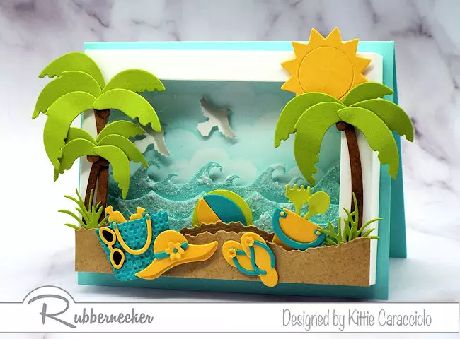 This shadow box frame beach scene is so fun and inviting with it