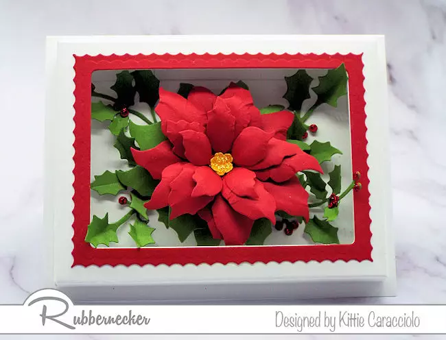 This paper flower shadow box was so much easier to make thanks to the new dies from Rubbernecker - come learn more!
