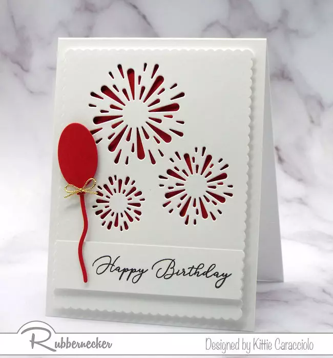 A handmade greeting card showing a fun way to use Negative Die Cuts