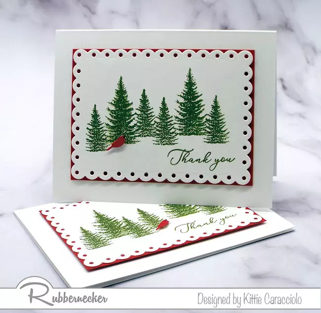 We are always so busy during the holidays and we need to be able to make fast and easy DIY Christmas thank you cards.  Come see how created this card with a couple stamps and dies.
