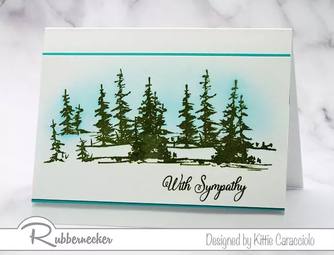 Learn how to make handmade sympathy cards like this simple one with trees