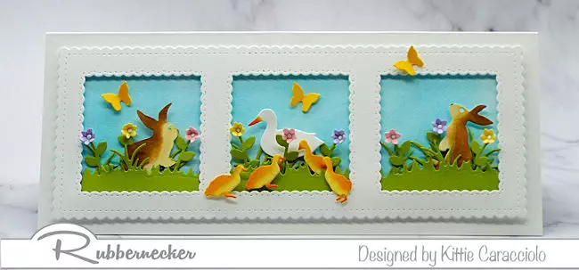 Come over and check out one of my favorite ideas for making slimline happy spring cards.