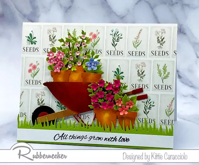 a die cut flower card loaded with extra details to make all the paper elements from Rubbernecker look realistic