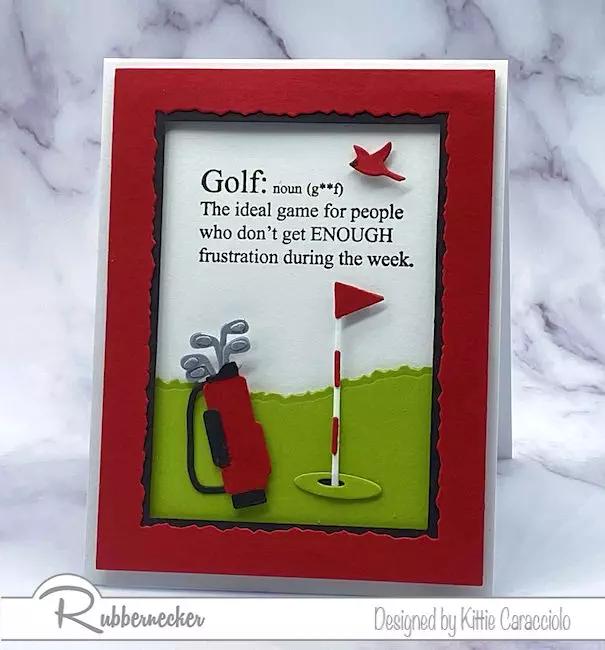new golf greeting cards sayings in a stamp set from Rubbernecker to add to any handmade golf card