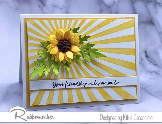 stencils and die cuts from Rubbernecker make this card with its beautiful paper sunflower stencils and die cuts from Rubbernecker make this card with its beautiful paper sunflower