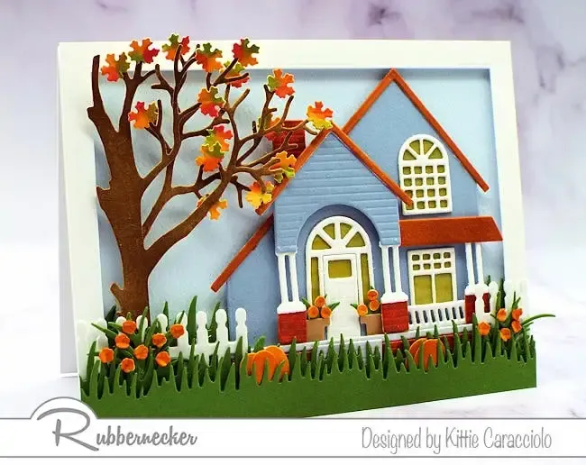 Make A Die Cut House Decorated for Fall! Kittie Kraft