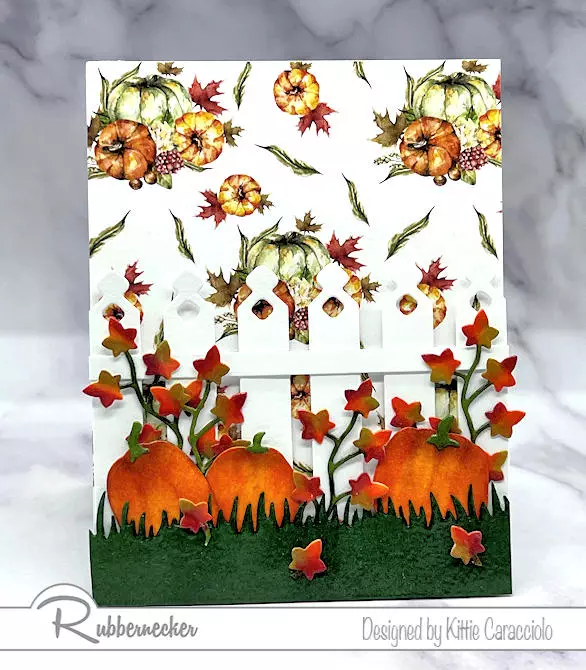 Pumpkin greeting cards made with easy to use dies and pretty patterned paper are always perfect to send for any occasion in the Fall season.
