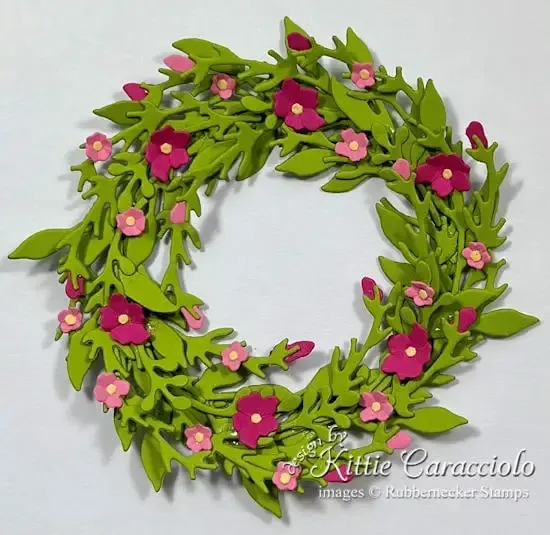 How To Make a Die Cut Spring Wreath Card Kittie Kraft