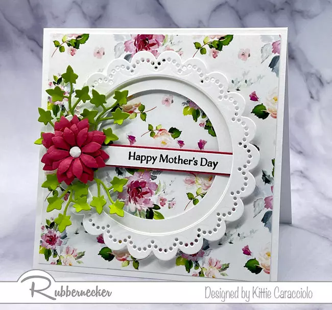 This Mother's Day Frame and Flower card shows a perfect template that can be used for birthday, thinking of you, get well themed cards.  The possibilities are endless.