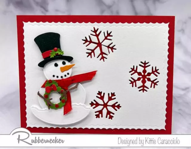 This die cut snowman card - fast and easy and just adorable - takes minutes to make, can use up lots of scraps and can be the perfect DIY holiday card this year!