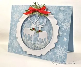 Yeti with Presents Pop-Up Snow Globe Christmas Card