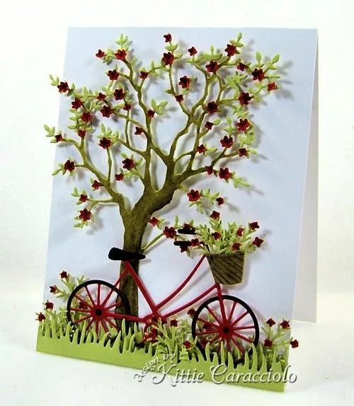 Birthday Greeting Card OOAK Paper Art Card Paper Quilling