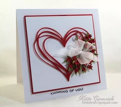 Quilling Card Floral Heart Wreath