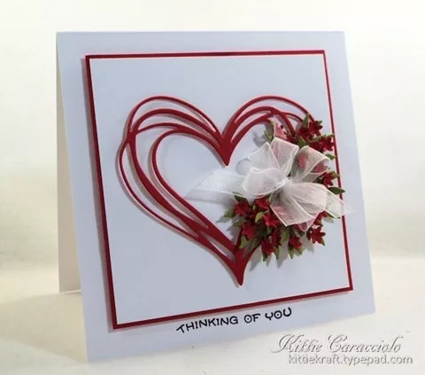 24 Work Wreath Heart Form: Metallic Red