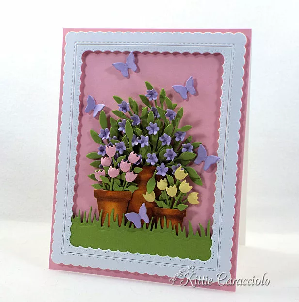 Die Cut Flower Pots and Butterflies - Kittie Kraft