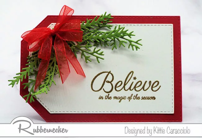 Christmas Thank You Tag printable | Red and White Flowers and Greenery
