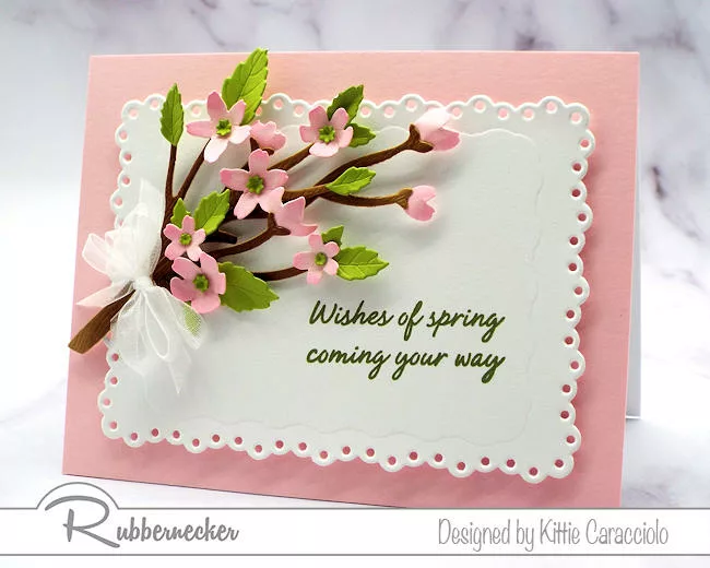 Make a Pretty Handmade Flowering Tree Card! - Kittie Kraft