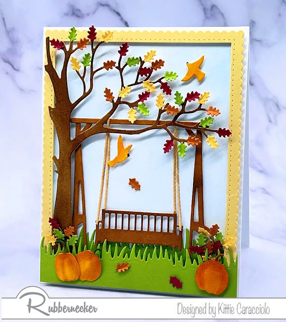 Make An Autumn Scene on a Handmade Card - Kittie Kraft