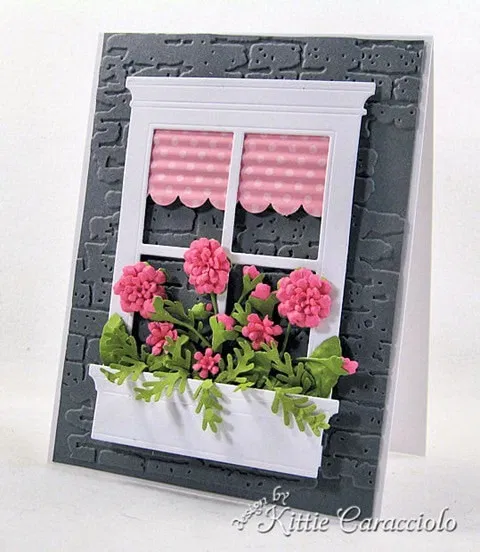 Flower Box With Primula Blooms and Tutorial - Kittie Kraft