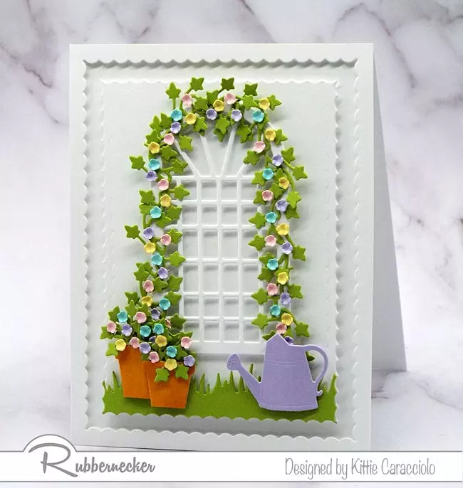 Spring Garden Trellis Card - Kittie Kraft