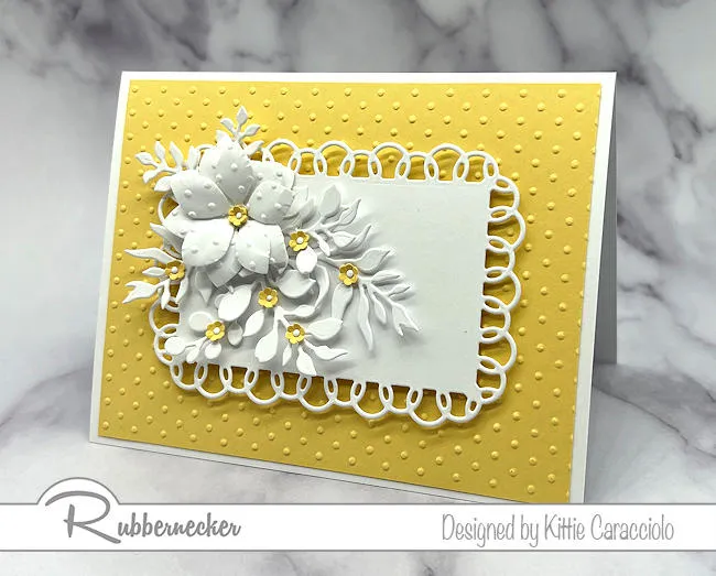 Make This Embossed Polka Dot Flower Card SO Sweet! Kittie Kraft