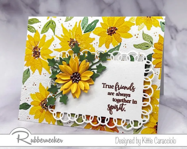 A Cheerful Handmade Die Cut Sunflower Card! Kittie Kraft